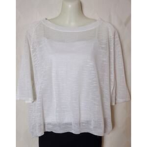 Cullen Cropped Lightweight Sweater, Sz S Cream, Boxy Style‎